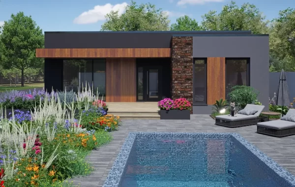 Proiect casa parter in Vanatori, cu trei dormitoare