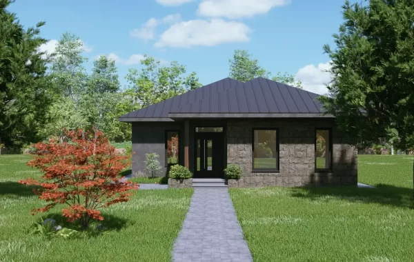 Proiect casa parter in Sendreni, cu trei dormitoare