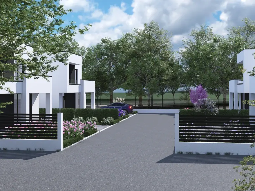 Un proiect de ansamblu rezidential format din 4 case cu etaj in localitatea Galati